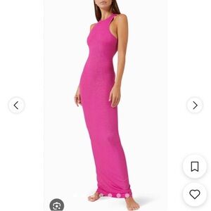 SKIMS Fuschia Soft Lounge Shimmer Racerback Dress
